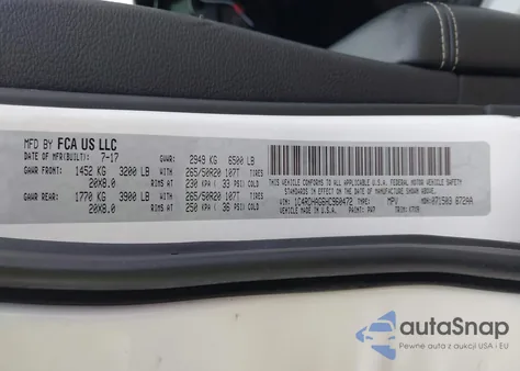 2017 Dodge Durango Sxt Rwd z USA, uszkodzony, nr VIN 1C4RDHAG6HC960472